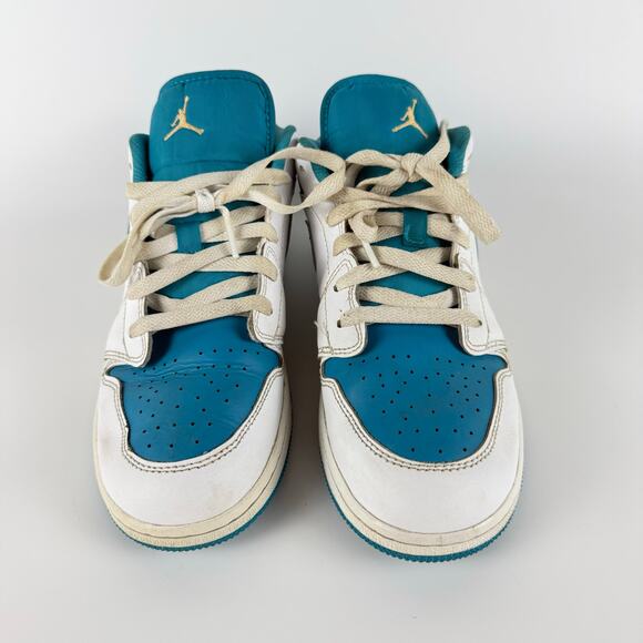 Nike Air Jordan 1 Aquatone Low Sneakers Boy's 7Y 553560-174 Basketball DIRTY - Picture 2 of 9